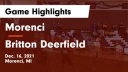 Morenci  vs Britton Deerfield Game Highlights - Dec. 16, 2021