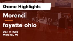Morenci  vs fayette ohio Game Highlights - Dec. 2, 2023