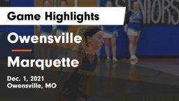 Owensville  vs Marquette  Game Highlights - Dec. 1, 2021