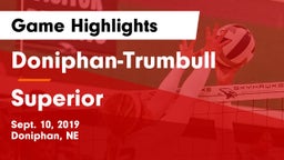 Doniphan-Trumbull  vs Superior  Game Highlights - Sept. 10, 2019