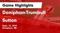 Doniphan-Trumbull  vs Sutton  Game Highlights - Sept. 12, 2019