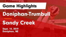 Doniphan-Trumbull  vs Sandy Creek  Game Highlights - Sept. 14, 2019