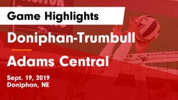 Doniphan-Trumbull  vs Adams Central  Game Highlights - Sept. 19, 2019