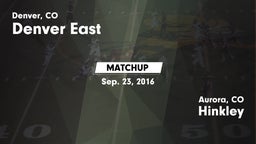 Matchup: Denver East High vs. Hinkley  2016