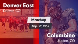 Matchup: Denver East High vs. Columbine  2016