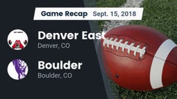 Recap: Denver East  vs. Boulder  2018