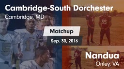 Matchup: Cambridge-South vs. Nandua  2016