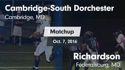 Matchup: Cambridge-South vs. Richardson  2016
