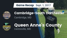 Recap: Cambridge-South Dorchester  vs. Queen Anne's County  2017