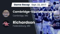 Recap: Cambridge-South Dorchester  vs. Richardson  2017
