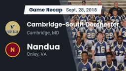 Recap: Cambridge-South Dorchester  vs. Nandua  2018