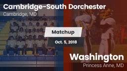 Matchup: Cambridge-South vs. Washington  2018