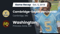 Recap: Cambridge-South Dorchester  vs. Washington  2018