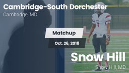 Matchup: Cambridge-South vs. Snow Hill  2018