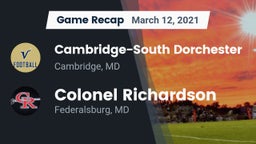 Recap: Cambridge-South Dorchester  vs. Colonel Richardson  2021