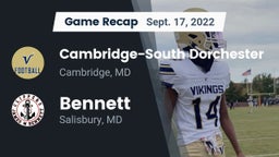 Recap: Cambridge-South Dorchester  vs. Bennett  2022