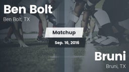 Matchup: Ben Bolt  vs. Bruni  2016