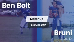 Matchup: Ben Bolt  vs. Bruni  2017