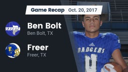 Recap: Ben Bolt  vs. Freer  2017