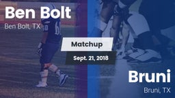 Matchup: Ben Bolt  vs. Bruni  2018