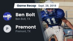 Recap: Ben Bolt  vs. Premont  2018