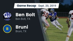 Recap: Ben Bolt  vs. Bruni  2019