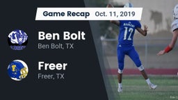 Recap: Ben Bolt  vs. Freer  2019