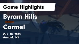 Byram Hills  vs Carmel  Game Highlights - Oct. 18, 2023