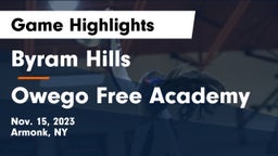Byram Hills  vs Owego Free Academy  Game Highlights - Nov. 15, 2023