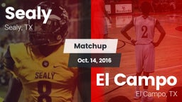 Matchup: Sealy  vs. El Campo  2016