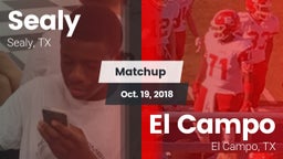 Matchup: Sealy  vs. El Campo  2018