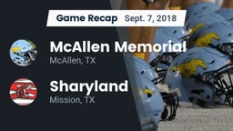 Recap: McAllen Memorial  vs. Sharyland  2018