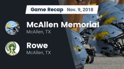 Recap: McAllen Memorial  vs. Rowe  2018