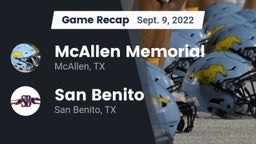 Recap: McAllen Memorial  vs. San Benito  2022