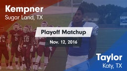 Matchup: Kempner  vs. Taylor  2016