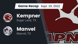 Recap: Kempner  vs. Manvel  2022