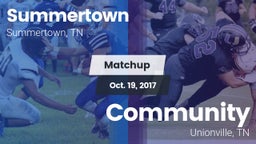 Matchup: Summertown High vs. Community  2017