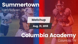 Matchup: Summertown High vs. Columbia Academy  2018