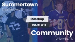 Matchup: Summertown High vs. Community  2018
