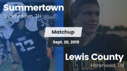 Matchup: Summertown High vs. Lewis County  2019