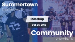 Matchup: Summertown High vs. Community  2019