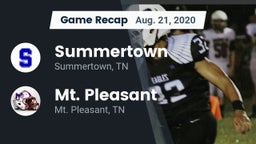 Recap: Summertown  vs. Mt. Pleasant  2020