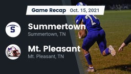 Recap: Summertown  vs. Mt. Pleasant  2021