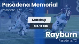 Matchup: Pasadena Memorial vs. Rayburn  2017