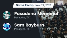 Recap: Pasadena Memorial  vs. Sam Rayburn  2020