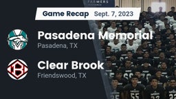 Recap: Pasadena Memorial  vs. Clear Brook  2023