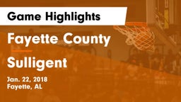 Fayette County  vs Sulligent  Game Highlights - Jan. 22, 2018