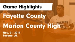 Fayette County  vs Marion County High Game Highlights - Nov. 21, 2019