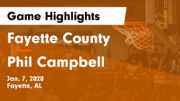 Fayette County  vs Phil Campbell  Game Highlights - Jan. 7, 2020