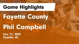 Fayette County  vs Phil Campbell  Game Highlights - Jan. 21, 2020